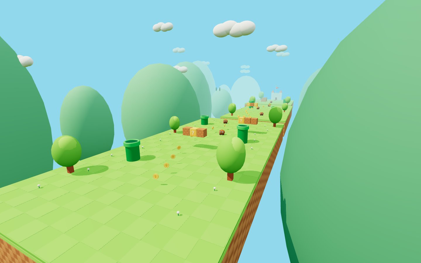 First-person platformer with a procedural landscape